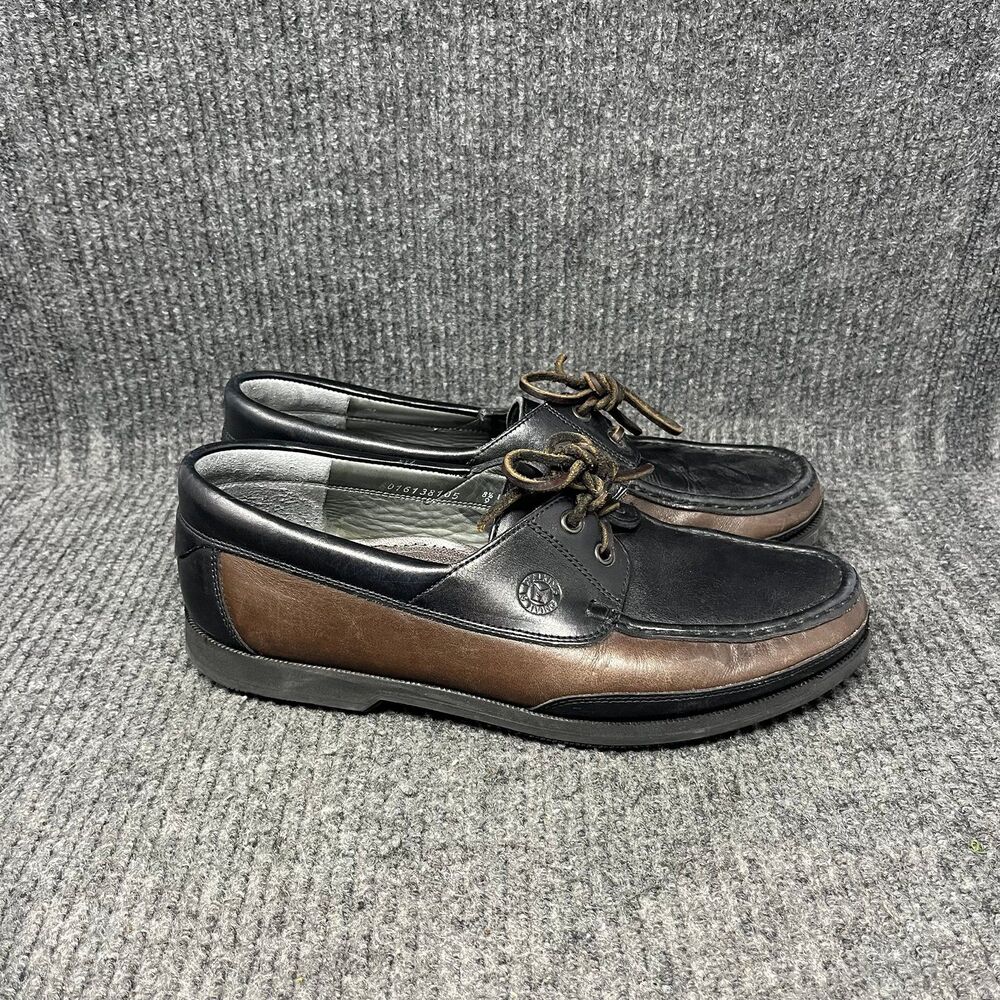 Mephisto Spinnaker Boat Shoes Black Brown Leather Mens Size‎ 9 US